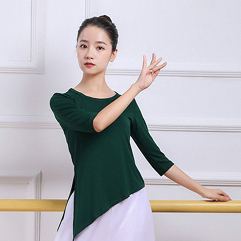 Primavera y verano ropa de danza de entrenamiento de mujeres camisas de mangas cortas forma de danza clásica pantalones de piernas largas fábrica de comercio al por mayor
