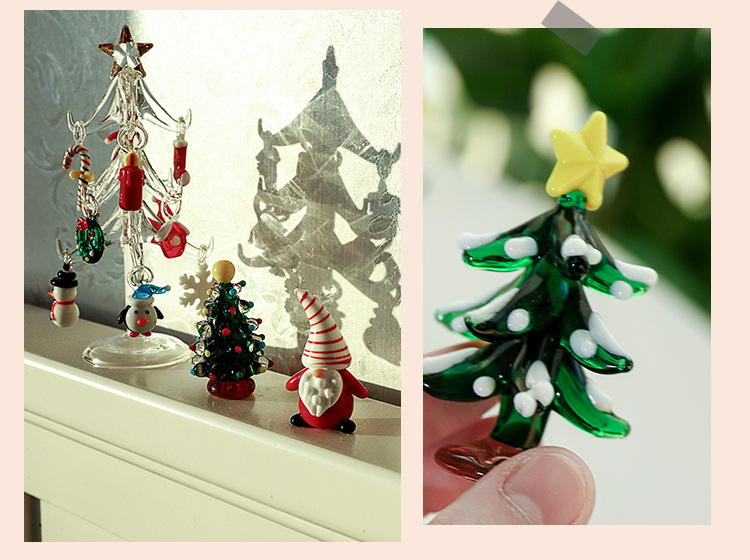 Ornaments Home Textiles & Decor Type Christmas Casual Elegant Cute Christmas Tree Glass Holiday Daily Selfie Decorations Table Decoration