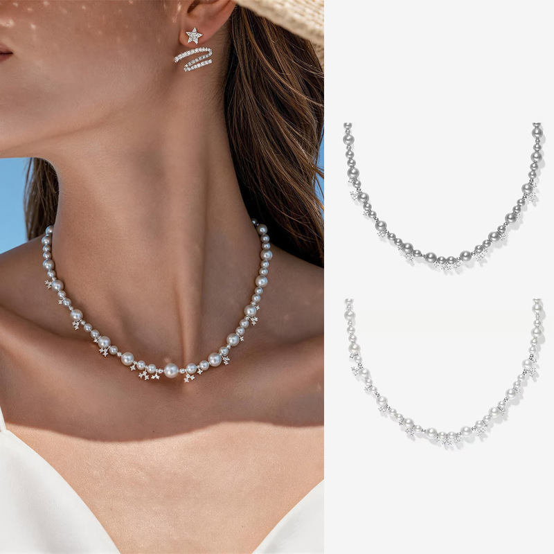 Bubble Nebula Light Luxury Pearl Collarbone Necklace for Women, Unique Design with a High-End Feel, Choker Necklace, Elegant Accessory