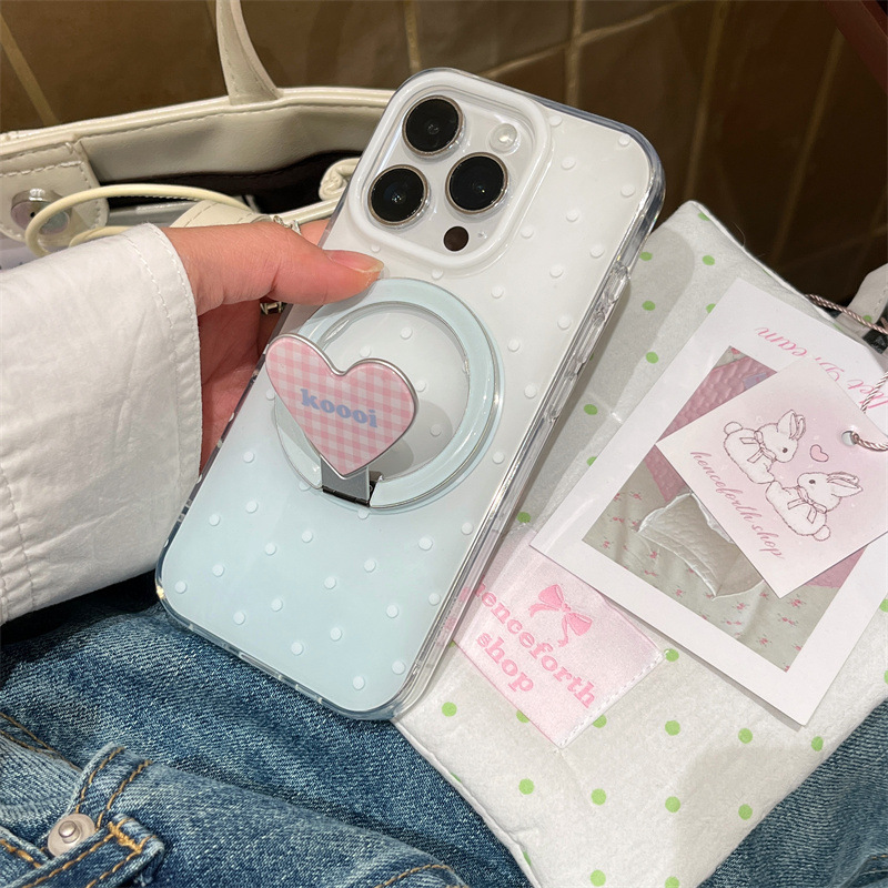 イングラデーションブルー水玉磁気ホルダー 16promax 携帯電話ケース 15pro Apple 13pro/14pro に適しています|undefined