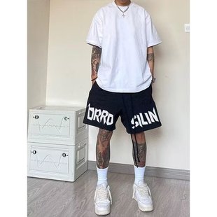 American ins fashion brand letter printing drawstring basketball shorts men's summer versatile loose casual shorts wholesale