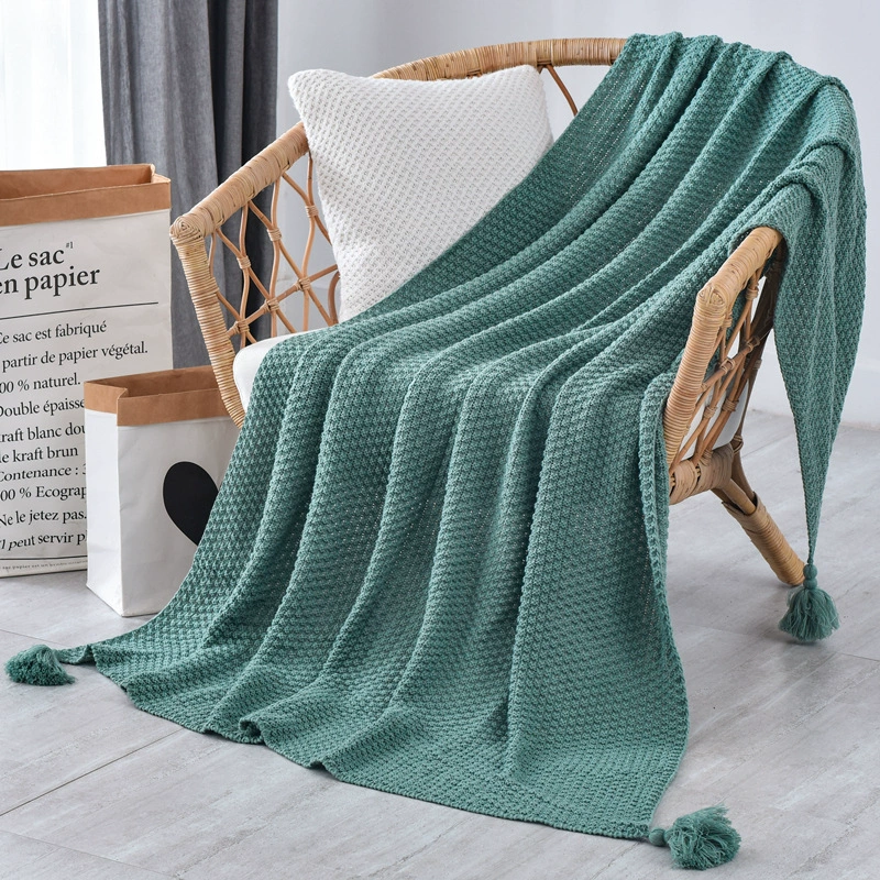 Knitted Throw Blanket, Multi-Use Sofa Cloak, Demi-Season Soft Skin-Friendly, 110×150–130×230 cm