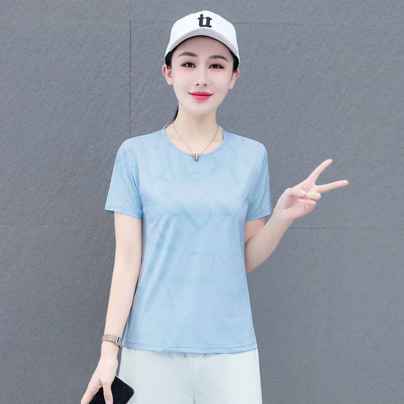 Quick-drying Clothes Women's Short-sleeved T-shirt Summer New Thin Ice Silk plus size Loose Running Fitness Half-sleeved Sports Top Quick-drying Clothes Women's Short-sleeved T-shirt Summer New Thin Ice Silk plus size Loose Running Fitness Half-sleeved Sports Top