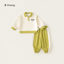 宥宝童装女童卫衣套装2025新款秋季翻领上衣运动休闲束脚裤两件套