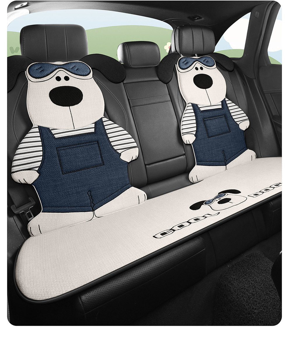 Linen Car Seat Cushion, Universal for All Seasons, High-End Feel, 2026 New Model, Single Piece, Summer Cotton-Linen Car Cushion Seat Cover for Women