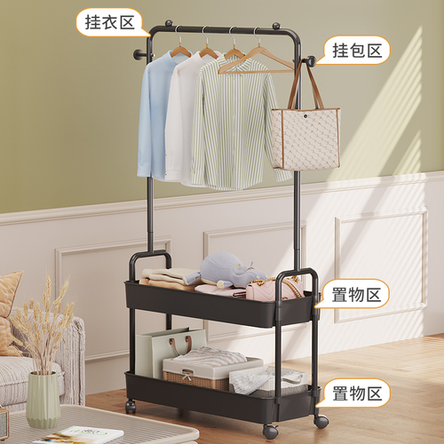 Wholesale simple clothing rack hanging rack floor indoor movable household dormitory bedside place overnight clothes storage