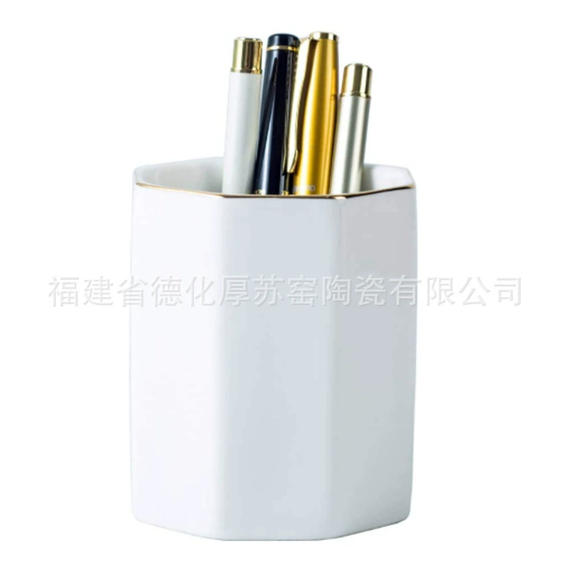 Metal ceramic pens holder, tripod, brush, storage system