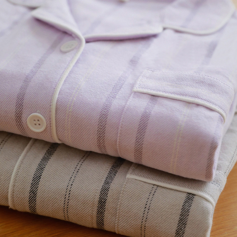 Description - Women's pure cotton pajamas for spring and autumn, large size men's pure cotton brushed loungewear, couple's set for winter Description - Women's pure cotton pajamas for spring and autumn, large size men's pure cotton brushed loungewear, couple's set for winter
