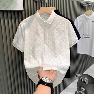 2025 Summer Men's Jersey Casual Shirt Breathable Youth Slim-fit All-match Lapel Short-sleeved Shirt
