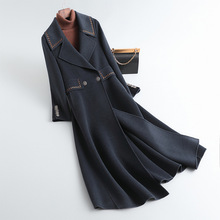 2025新款中长款宽松双面羊绒大衣女 高端欧美流行秋冬羊毛呢外套