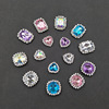 The new love circle rectangular crystal buckle acrylic claws squeezed drill DIY clothing accessories materials