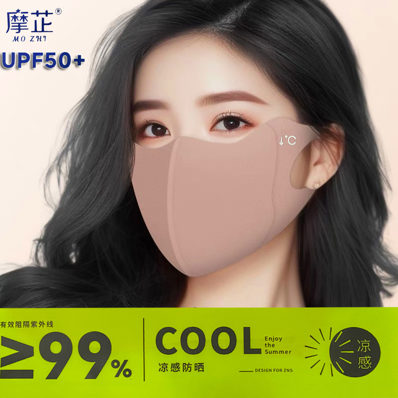 Sunscreen invisible trace women's ice feeling UV protection summer eye corner thin breathable simple ice silk face mask