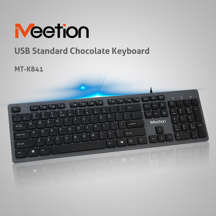 Meetion K841 Wired Chocolate-Colored Numeric Keypad Multimedia Arabic Version Keyboard and Mouse