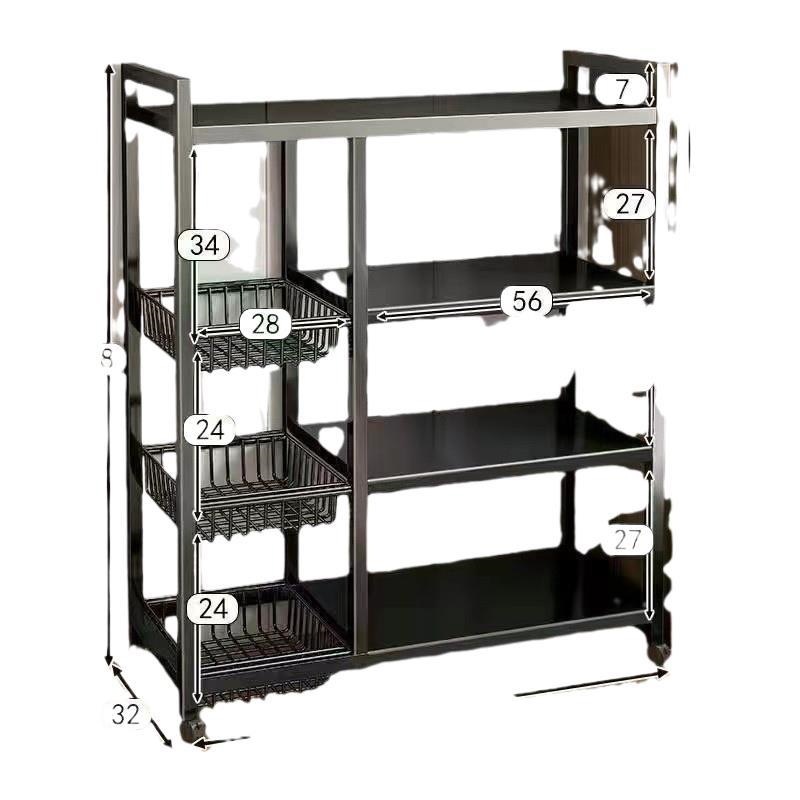 Fábrica directa de almacenamiento estante de almacenamiento rodillos de cocina extra grueso estante de piso grueso extra grueso horno de microondas multicapa