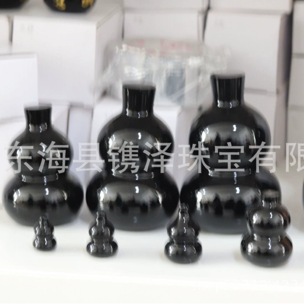 Натуральные украшения из обсидиановой тыквы черные хрустальные украшения из тыквы украшения Фен-шуй счастливые украшения