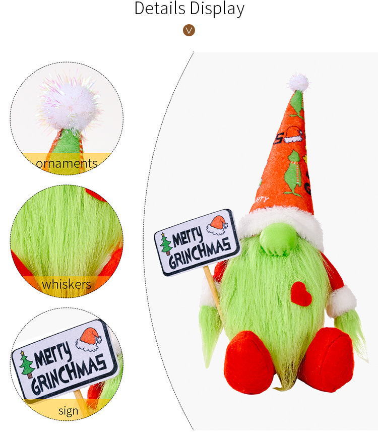 Fashion Green Hair Sitting Posture Christmas Doll Wholesale Nihaojewelry display picture 4