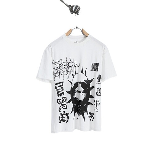 Summer Hip-Hop Foamy Men's Round Neck Hoodie Loose Short-Sleeve T-Shirt for Women