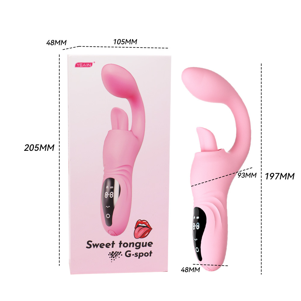 Stimulierender Klitoris-G-Punkt-Doppelvibrator, Masturbationstool für Frauen, LCD-Touch-Sexspielzeug_voghion.com