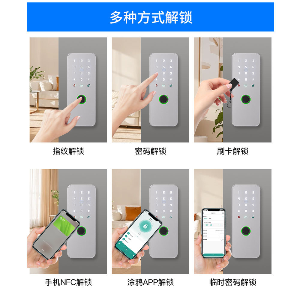 Cerradura WAFU sin llave con diseño de cabeza de toro para puerta de entrada, cerradura eléctrica invisible antirrobo con control remoto, cerradura inteligente Tuya para uso doméstico.