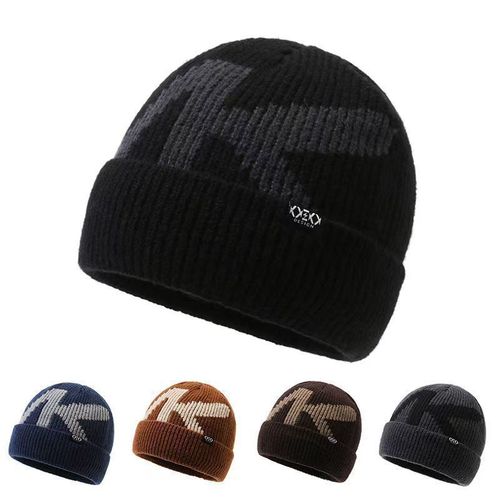 Woolen Hat for Men - Winter Warmth, Fleece Lined, Korean Style, Trendy and Fashionable Knitted Hat - Simple Color, Outdoor Warm Cold Hat