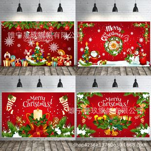 Cross-border New 110*180cm Background Cloth Christmas Holiday Party Decoration Banner Scene Layout Photo