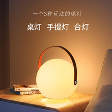 创意户外手提灯LED发光氛围圆球吊灯礼品定制PE滚塑充电小夜灯