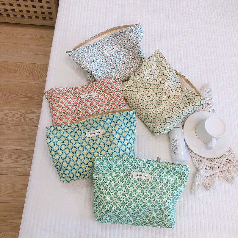 [Suxi cloth bag] Spring and Summer new fresh floral cosmetic bag cosmetic storage cotton bag convenient clutch