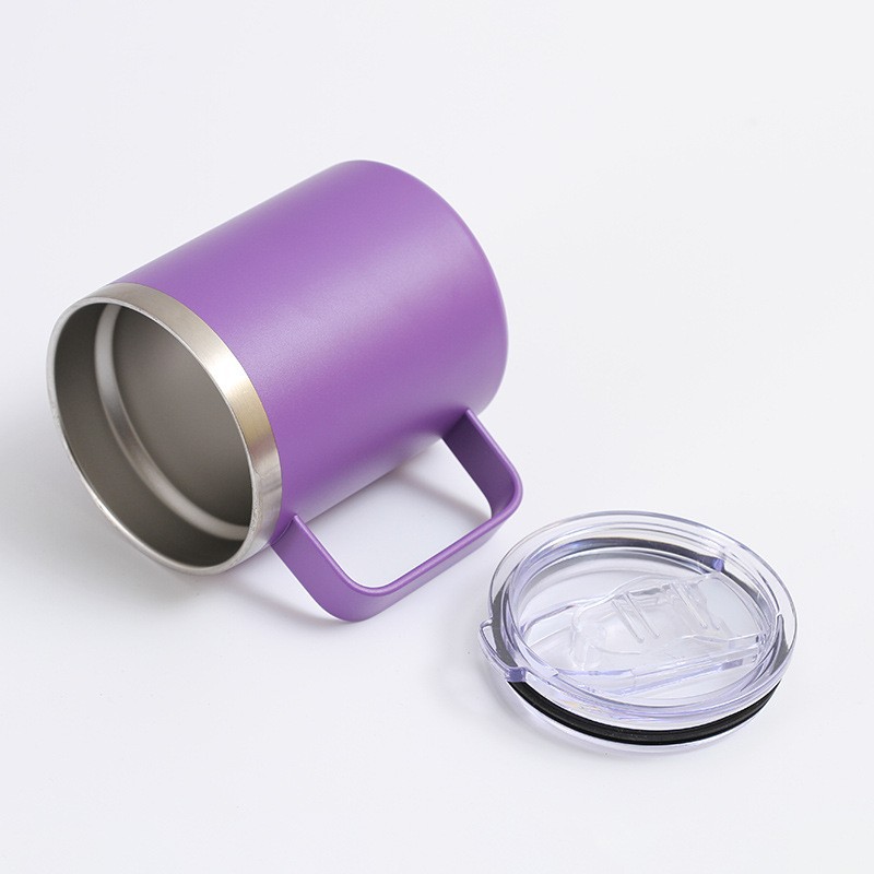 Taza de acero inoxidable de 12oz14oz transfronteriza Taza de manija de oficina doméstica americana Taza de café de doble capa de aislamiento y refrigeración