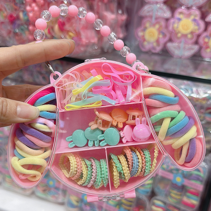 Juego de Accesorios para el Cabello Infantil con Caja de Regalo de Plástico y Resina para Niñas