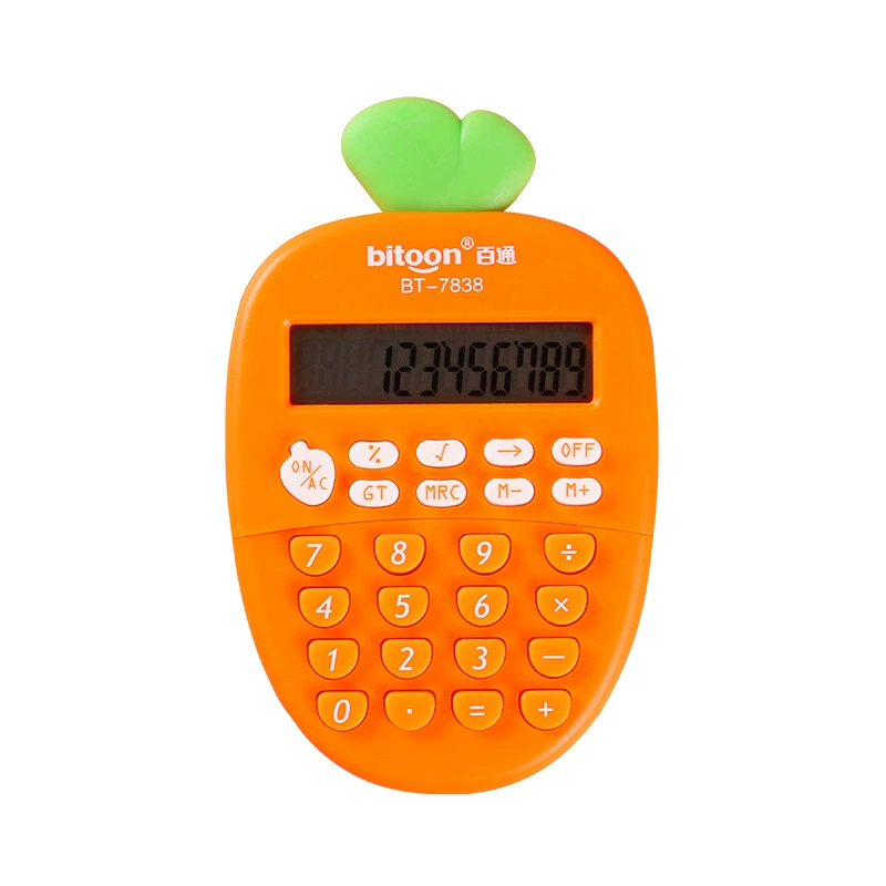 百通 Calculator carrot shape cute mini portable portable elementary school student assistant learning computer