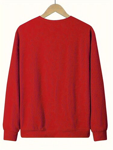 Valentine's Day letter print pullover hoodie, casual long sleeve
