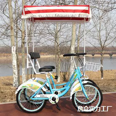 Велосипед- tandem, двойная коляска на четырех колесах, для любимого