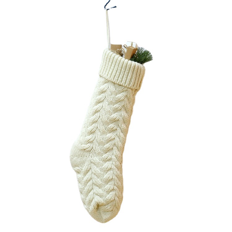 Kötött zoknik, dekoratív szett, cukorka, karácsonyi parti, otthoni medál, levél, virág, ajándéktáska_voghion.com