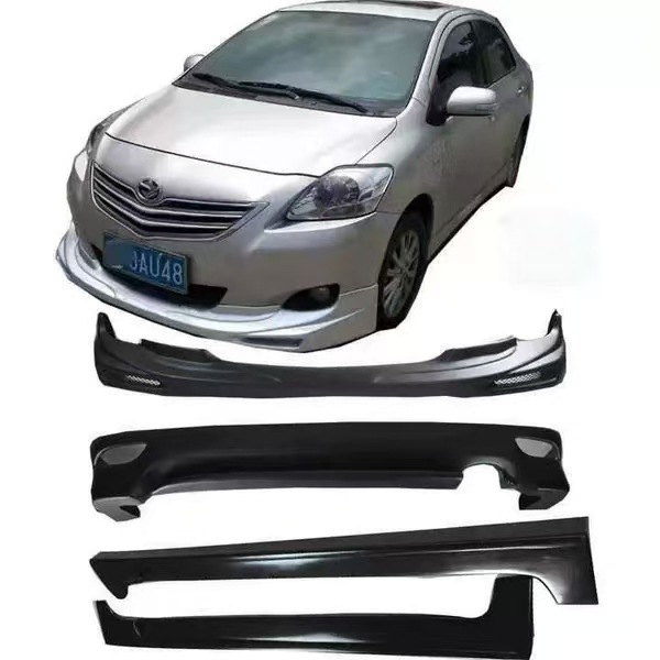 Suitable for 08-13 Toyota Vios Body Kit with Front Lip, Rear Lip, Side Skirts, and Modified Parts