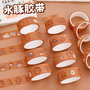 Cartoon Capybara Washi Tape Cute Girly Heart DIY Decorative Stickers High-Looking Landscaping Handbook Stickers