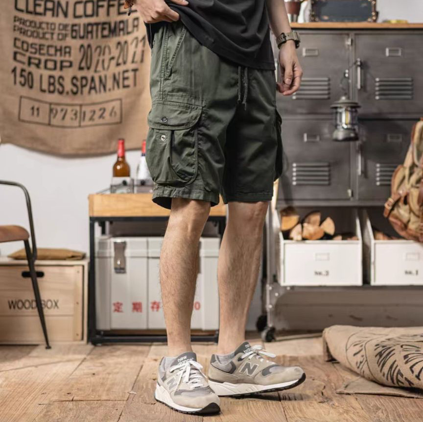 Workwear shorts men's fashion brand ins2024 summer thin loose breathable trendy casual outerwear fifth pants middle pants