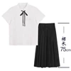 No embroidery attached short sleeve+collar+long skirt