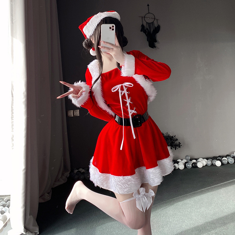 Christmas Reindeer Costume Sexy Cos Santa Claus Bunny Girl Role Play New Year Party Performance Outfit