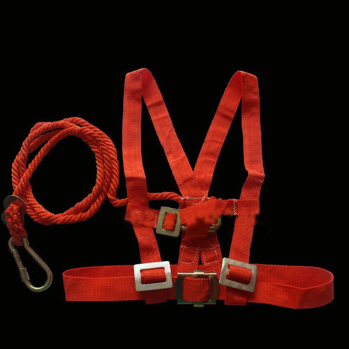 Orange safety belt high-altitude double-back half-body anti-fall safety protection hanging polypropylene material three-meter rope high strength