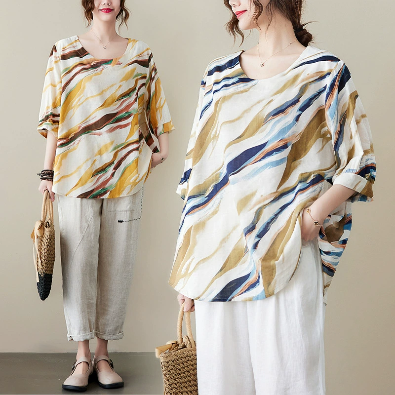 Summer breathable short sleeve T-shirt for leisure, plus size, oversize