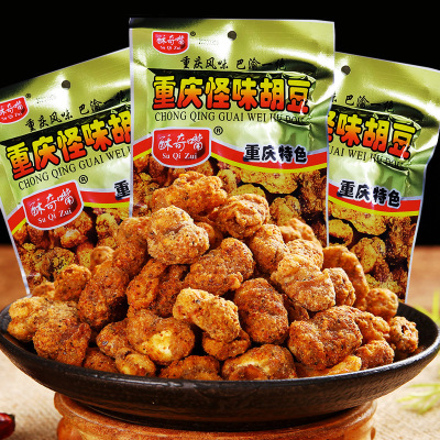 【壹件代發】酥奇嘴重慶風味怪物胡豆休閑小吃100g/袋懷舊小零食