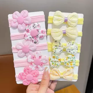【儿童】发饰春天色花朵毛巾发圈女孩发绳不伤发高弹力扎马尾头饰