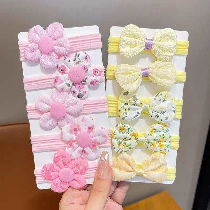 【儿童】发饰春天色花朵毛巾发圈女孩发绳不伤发高弹力扎马尾头饰