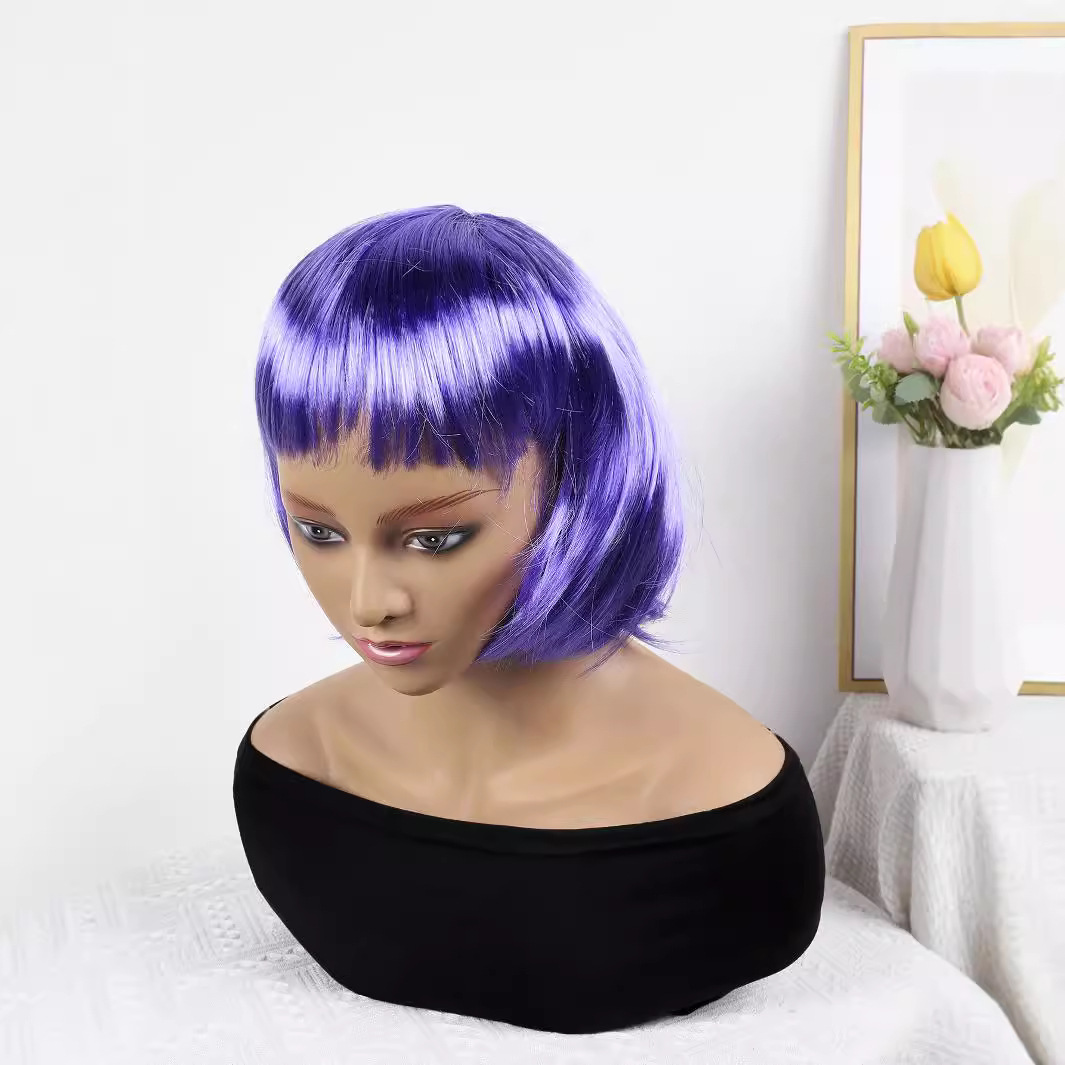 Fibra química al por mayor bob cabello pelucón mecánico pelucón cubierta de pelo