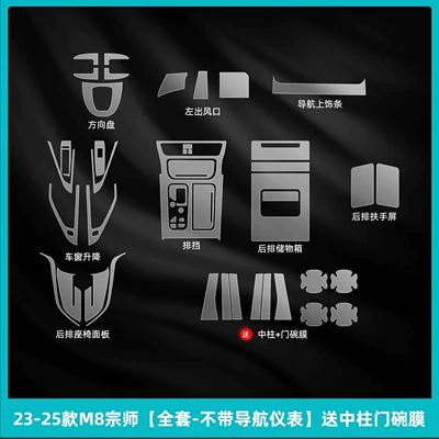 Armrest Protective Film Central Control | Car interior film - 23-25-m8-grandmaster-full-set-without-navigation-instrument-comes-with-center-pillar-door-bowl-film