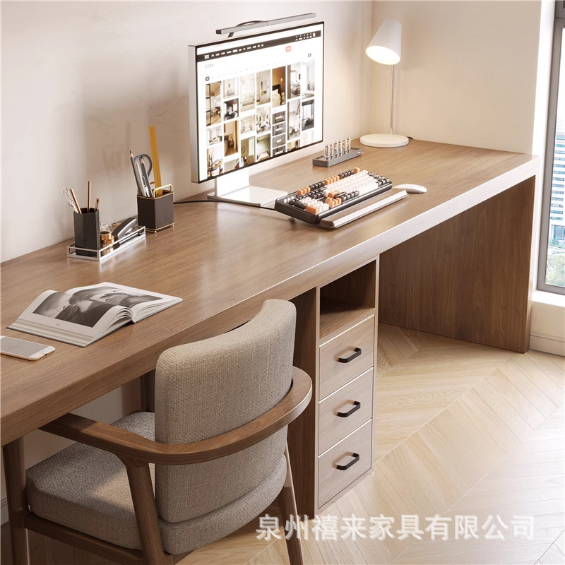 Solid Wood Double Computer Desk Bedroom Children's Study Desk Student Household Simple Modern Sofa Rear Long Table
