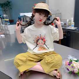 童装女童短袖t恤2026新款夏装儿童夏款中大童女孩百搭上衣夏季潮t