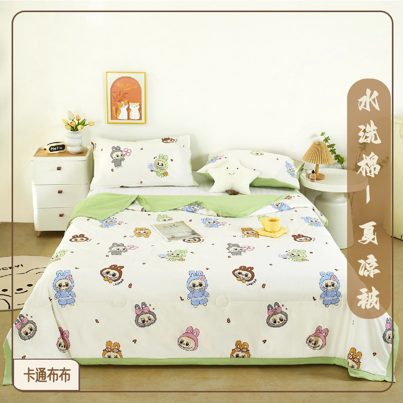 워시 코튼 여름 퀼트 - 만화 천