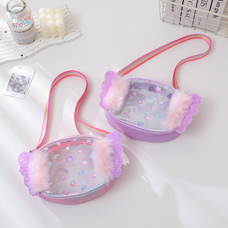 Alas bolsa de dulces amor para niños nueva cinta Glite arcoíris bandolera estrella bandolera mochila pequeña dibujos animados