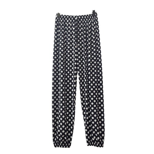 Ladies' Summer and Spring Ice Silk Leggings, Thin, Loose, Casual Sun Protection Beach Pants, High-Waisted, Mosquito-Proof, Printed Wide Leg Pants